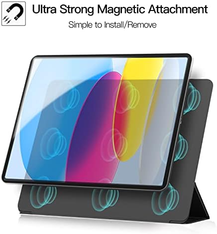 ZtotopCases Magnetic Case for iPad 10th Generation, 2022 10.9-inch iPad Model,Ultra Slim Strong Magnetic Attachment, Smart Case with Auto Sleep/Wake for iPad 10th Gen 10.9'' 2022, Black