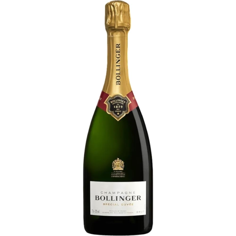 Bollinger Champagne Special Cuvée Brut, Set de Regalo con Vela Aromática, Caja Negra de Lujo