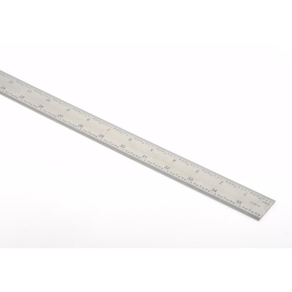SPI 13-948-5 Stainless Finish Rigid Steel Rule: 4R Graduation, 1-1/4" Wide x 36" Long