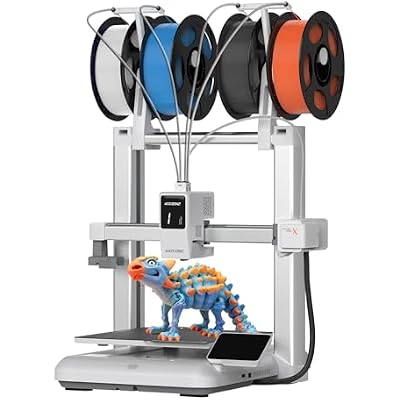 طابعة Anycubic Kobra X متعددة الألوان ثلاثية الأبعاد، إعداد سهل مع طباعة أصلية بأربعة ألوان حتى 19 لونًا، طباعة ثلاثية الأبعاد سريعة بسرعة 600 مم/ثانية، كاميرا تعمل بالذكاء الاصطناعي، هادئة 45 ديسيبل، FDM مثالية للأطفال والمبتدئين والعائلات والمحترفين