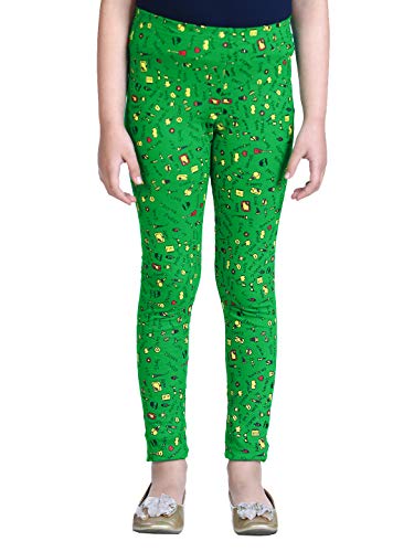 Image of Naughty Ninos Girls Green Printed Ankle-Length Legging for 2 to 12 Years