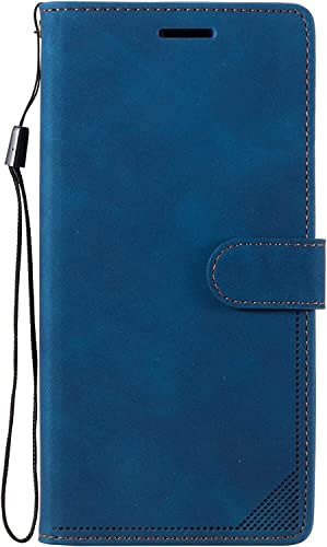 Étui portefeuille iPhone 13 Pro Max coque à rabat cuir bleu béquille support