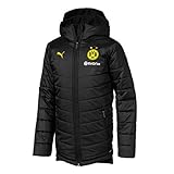 PUMA Herren BVB Bench mit Sponsor Logo Trainingsjacke, Black/Cyber Yellow, S