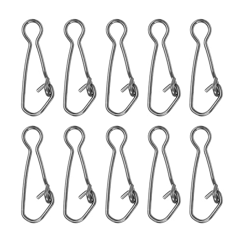 PATIKIL Broches de Pesca de Alta Resistencia 150 Unidades 41 Libras Conectores de Acero Inoxidable para Línea de Pesca Clips Giratorios de Cambio Rápido Negro