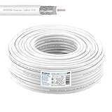 - Parfait pour une utilisation en intérieur / Gaîne extérieure Diamètre 6,6mm ± 0.10 mm / PVC Blanc / Compatible avec TV et prise F 6,5 mm