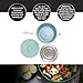 Nonstick Aluminum Chef Pan with Steamer Basket, 11 Inch, Blue Color, Compatible with All Cooktops