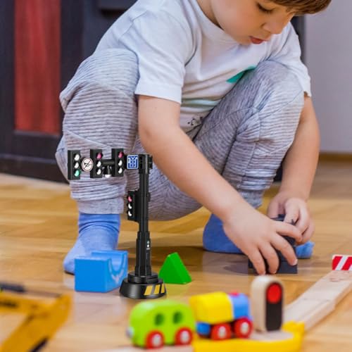 Gatuida Ampel Spielzeug für Kinder: Spielzeug Ampel mit Licht Kinder Verkehrsampel Modell für Früherziehung und Rollenspiele, LED Signallampe für Lernspielzeug und Szenendekor