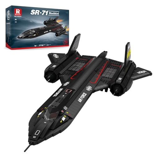 Reobrix SR-71 Blackbird Building Set Military Reconnaissance Aircraft Model Kit Collectible Aviation Jet for Adults Home Office Display Decor Ideal Gifts for Men & Military Fans 14+