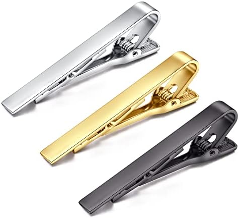 Rajnard Tie Clip Tie Clip Bar Set Alloy Silver/Gold/Black Tie Clip for Men Tie Bar