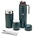 BALIBETOV Complete Yerba Mate Set - Modern Mate Gourd, Thermal Flask, Yerba Container, Bombilla and Cleaning Brush Included - All Premium Quality 304 18/8 Stainless Steel (GREEN)