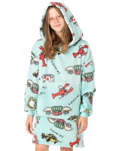 Sweat plaid FRIENDS enfant couverture à capuche fille polaire chaude et ample