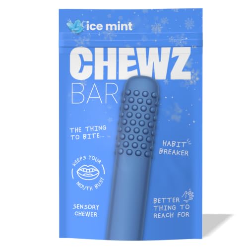 Sensory Fidget Stick Silicone Chewer Portable Fresh for Habit Replacement Oral Fixation Wellness Tool Travel Friendly (Cool Mint)