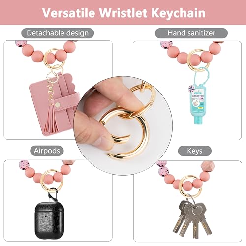 Image of Wristlet Wallet for Women with Keychain - RFID Card Holder Small Wallet Wristlet with Key Ring
