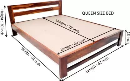 Image of Solid Wood Queen Drawer Bed (Finish Color - Honey, Delivery Condition - DIY(Do-It-Yourself))