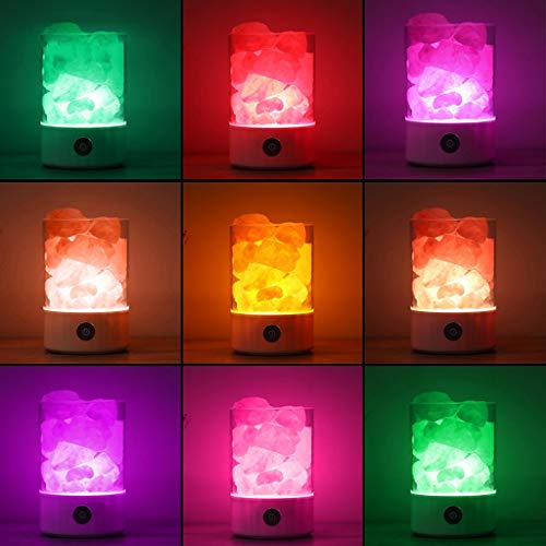 LYLZZ Lampada da Comodino in Cristallo himalayano con Lampada da Sale Regalo Regalo for la Notte - Image 5