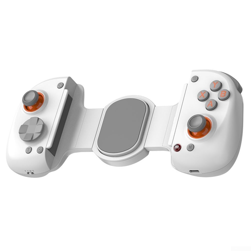 Mobile Cloud Gaming Controller con sensore giroscopio a 6 assi e modalità Turbo, gamepad cablato/wireless per Android per iOS Switch PC, design ergonomico in ABS, nero (bianco)