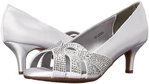 Dyeables Women's Tracy Dress Pump,White Satin,12 B US | Image 6