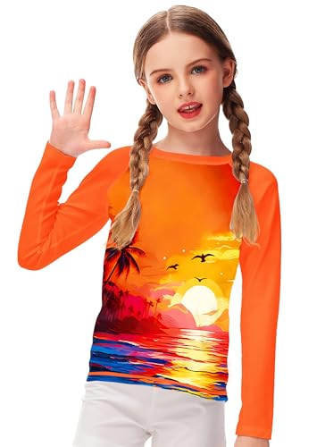 Image of Remimi Unisex Kids Rash Guard Long Sleeve SPF 50+ Tie Dye Sun Shirt 3-12 Years