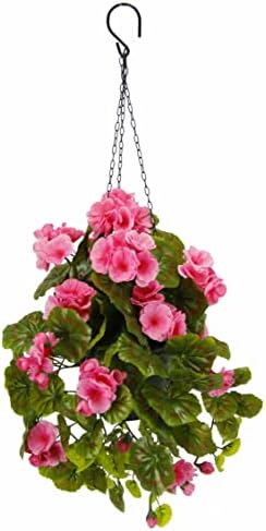 Amazon.de Künstliche hängende Geranien im Topf Geranienbusch
