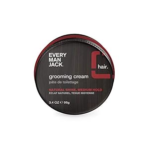 Every Man Jack Men's Hair Styling Grooming Cream | 3.4-ounce - Natural Shine Medium Hold | Naturally Derived, Parabens-free, Pthalate-free, Dye-free
