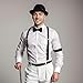 SUMERSHA 3Pcs 1920s Mens Costume Accessories Roaring 20s Gatsby Gangster Accessories Set, Fedora Hat, Y-Back Suspenders and Bow Tie for Halloween Theme Party (Black)