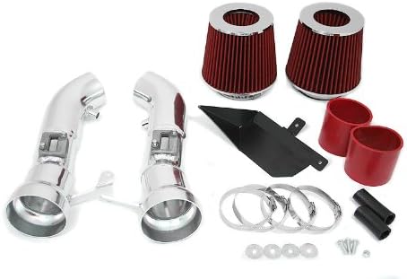 R&L Racing Heat Shield Red Cold Air Intake Induction + Filter for Nissan 09-15 370Z 3.7L V6