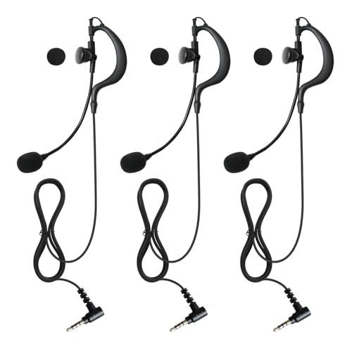 stdgove 3.5mm 有線イヤホン コーチ サイドライン フットボール ヘッドセット 審判 コーチングヘッドフォン ブーム付き オープンマイク インターホン 通信 イヤホン コム イヤーピース Ejeas v4 v6 Pro用(耳用)