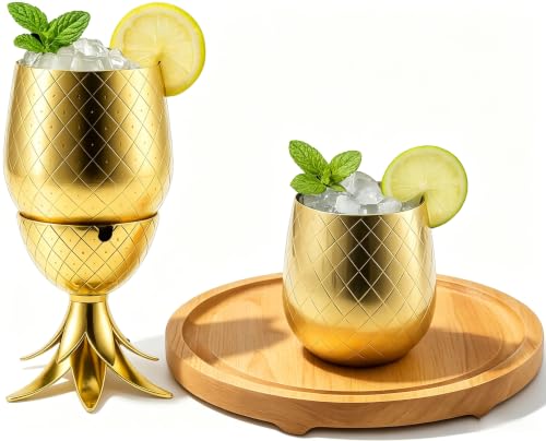 Taza de cóctel con forma de piña de 500 ml para mantener tus bebidas bien frías 2
