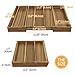 EcoFives Luxury Acacia Silverware Organizer -Kitchen Drawer Organizer - Utensil Holder and Cutlery Organizer with Grooved Drawer Dividers for Flatware and Kitchen Utensils (5 Slot)