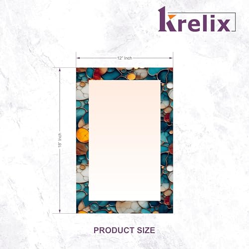 Image of KERLIX Rectangle Decorative Art Unique Fancy Digital Frameless CNC polishing Wall Mirror /Makeup Mirror /Bathroom Mirrors Size (12x18 inch). (5, 12 x 18)