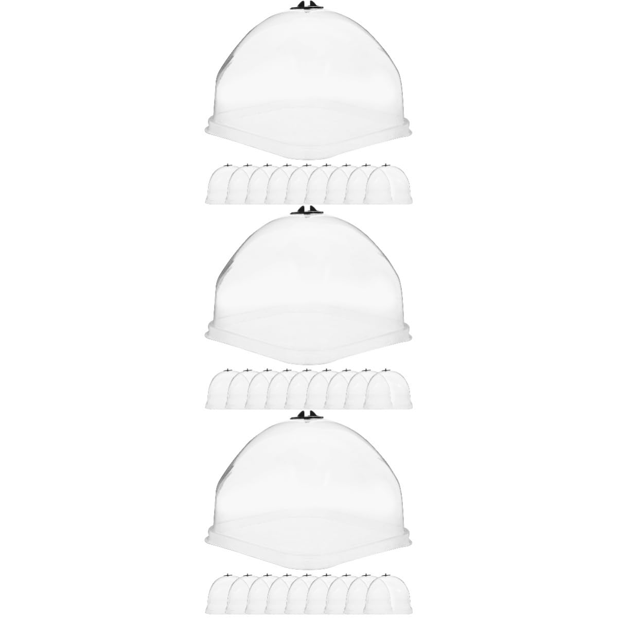 Toyvian 3 Ensembles Cloche De Protection pour Plantes Couvercle Humide pour Semis Abri Gel Et Humidité De Diamètre pour Jardinage 10 Pièces * 3