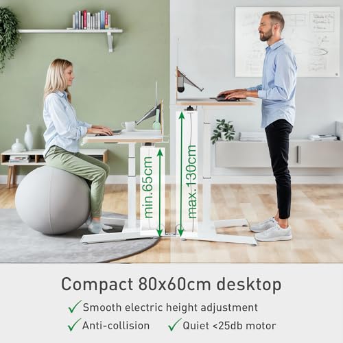 Leitz Ergo Small Electric Standing Desk with Reminder - White - Image 3