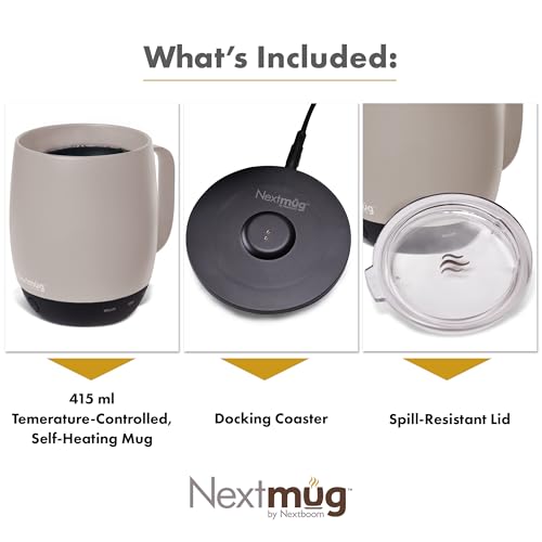 Image of Nextmug - Temperature-Controlled, Self-Heating Coffee Mug (Almond - 14 oz.)