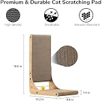 FUKUMARU Cat Scratcher, 18.9 Inch L Shape Cat Scratch Pad, Vertical Cat Scratcher Wall Mounted, Cat Scratching Cardboard with Ball Toy for Indoor Cats - Image 3