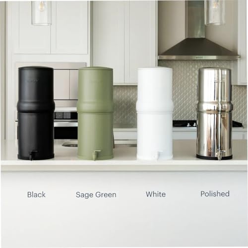 Boroux Legacy Gravity-Fed Countertop Stainless Steel Water Filter System | 3 Gallons with 2 Authentic Black Foundation. Filters | Sage - Image 4