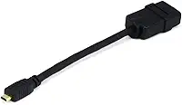 Monoprice Cabo HDMI 107603 de 15 cm 34 AWG de alta velocidade com Ethernet - Micro conector HDMI macho para conector HDMI fêmea, preto (107603)
