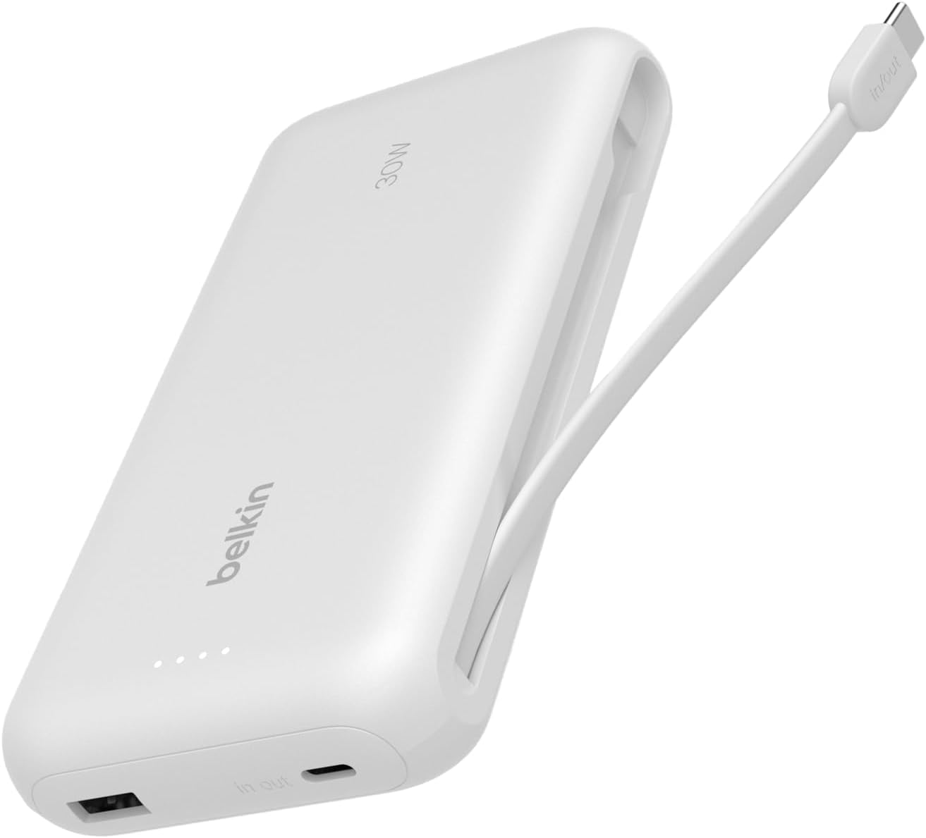 20000mAh 30W USB C Power Bank, Portable Charger for iPhone & iPad | Fast Charging, Integrated USB C Cable, Eatra USB C Port, iPhone 17, iPad, Samsung Galaxy S26, Charge 2 Devices