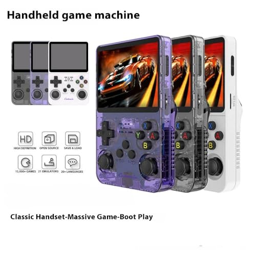 Image of Cubonic CrystalPlay ORIGINAL R36S DUal RAM Chips Handheld Gaming Console, Transparent PixelGlass Design, 3.5-Inch LCD Screen, RK3326 Quad-Core Processor, Dual Joysticks, Up to 256GB Expandable Storage, 3000mAh Rechargeable Battery