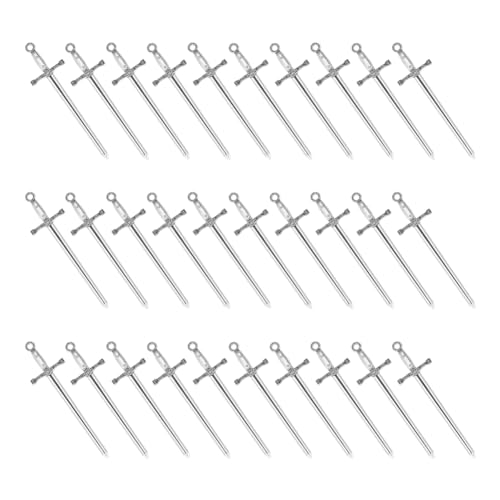 UNICRAFTALE About 30Pcs Alloy Bookmarks Charms Big Pendants Sword Charm Antique Silver Dagger Pendants Metal Long Charm Anime Figures Decoration Charm for DIY Necklace Earring Making for Book Lover