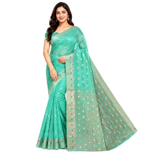 Image of Sarees for Women Wear Organza Silk Banarasi Sari Kanjivaram Soft Pure Paithani Wedding Original Kanchipuram Pattu Sadi with Blouse Piece 2026 (Gulab)