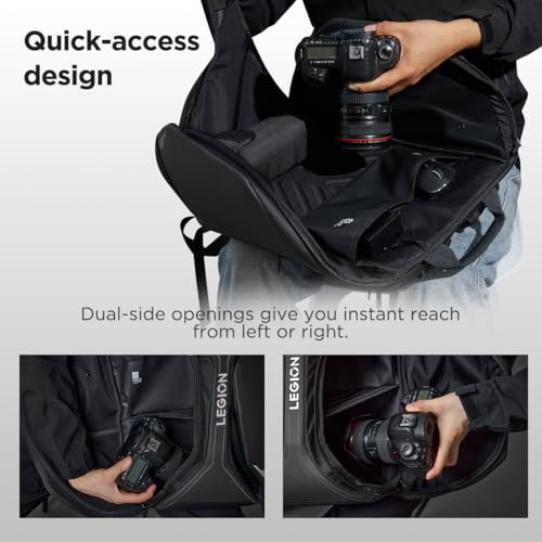 Image of Lenovo Legion GB900 Backpack (up to 16 inches, Designed for Gaming, Armored, PU, Water Resistant, Anti-Shock Corners EUDE-Foam, Tablet Compartment, Capacity 20 Litres) Black