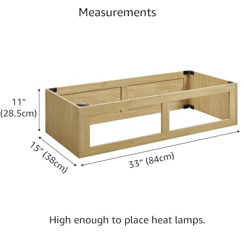Image of unipaws Reptile Enclosure Stacker for 50 Gallon Tank, Nature | Stackable Base with Heat Lamp Openings and Metal Reinforced Corners