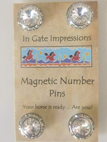 Crystal Magnetic Number pins Horse Show Number Magnet Holder Rivoli Crystals2