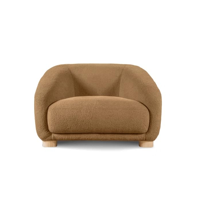 Image of Kaniel Premium Boucle Fabric Sofa for Living Room and Offices (Brown, Armchair)