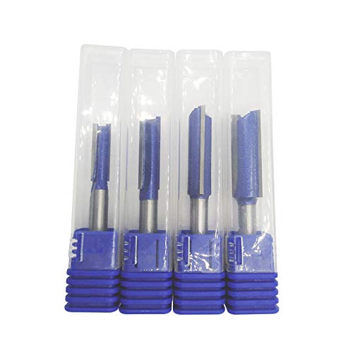 Wolfride NO 4Pcs Straight Cut Router Bits 1/4-Inch Shank Double Flute Straight Router Bit Set thumb #4