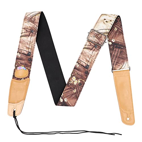 rayzm sangle de guitare avec trou pour câble et poche pour médiators, sangle en nylon pour guitare acoustique/guitare… - Les Beatles, Paul McCartney, John Lennon, RIngo Starr, George Harrison rayzm sangle de guitare avec trou pour câble et poche pour médiators, sangle en nylon pour guitare acoustique/guitare… – Image 3