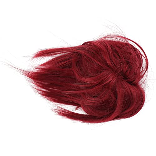 Sonew Messy Bun Hair Piece, Women Girls Updo Synthetic Hair Scrunchies Messy Bun Hair Wig with Band(Red) - Image 3