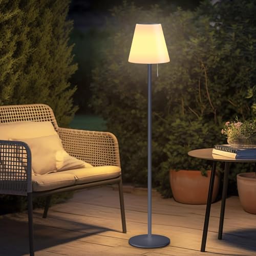MALUX Solar Stehlampe Outdoor Mit Warmweiß RGB 8 Farben LED USB Aufladbar IP44 Wasserdicht Für Garten Terrasse Balkon Innenbereich Außenbereich...