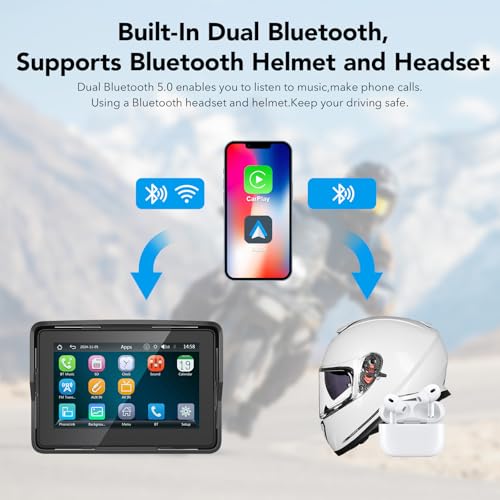 Image of YCV 5 Inch Wireless Motorcycle Carplay Screen & Android Auto