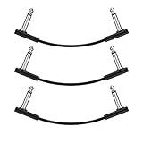 Donner 15cm フラットパッチケーブル ギターエフェクター用 ブラック (3本)